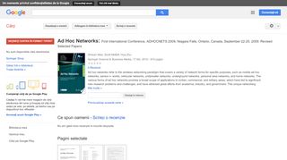 
                            10. Ad Hoc Networks: First International Conference, ADHOCNETS 2009, ... - Rezultate Google Books