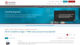 
                            10. AD ID Unable to login - PAM: User account has expi... - Centrify ...