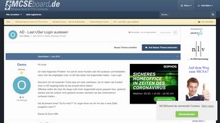 
                            8. AD - Last USer Login auslesen - Active Directory Forum - MCSEboard.de