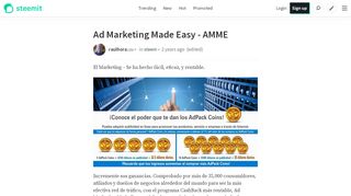 
                            11. Ad Marketing Made Easy - AMME — Steemit