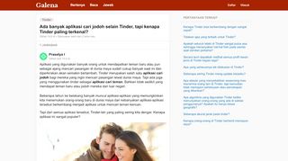 
                            9. Ada banyak aplikasi cari jodoh selain Tinder, tapi kenapa Tinder ...