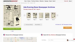 
                            12. Ada Evening News Newspaper Archives, Oct 2, 1947, p. 14