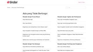 
                            3. Ada yang Tidak Berfungsi – Tinder