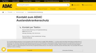 
                            3. ADAC Auslandskrankenversicherung | Ihr Kontakt zu uns