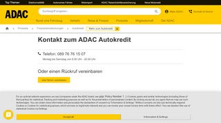 
                            3. ADAC Autokredit - Ihr Kontakt