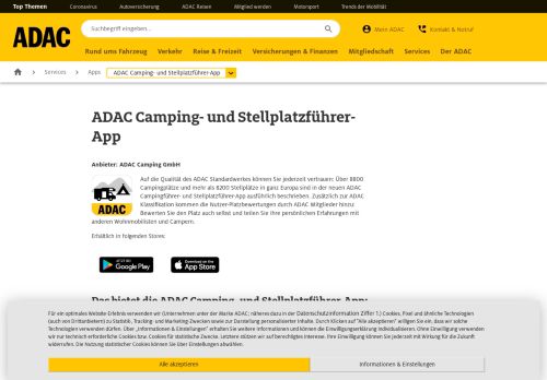 
                            2. ADAC Camping- und Stellplatzführer App