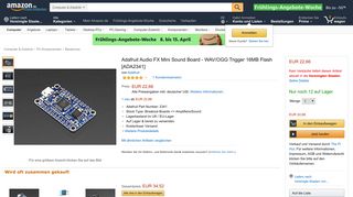 
                            4. Adafruit Audio FX Mini Sound Board - WAV: Amazon.de: Computer ...