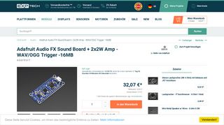 
                            11. Adafruit Audio FX Sound Board + 2x2W Amp - WAV/OGG ... - EXP Tech
