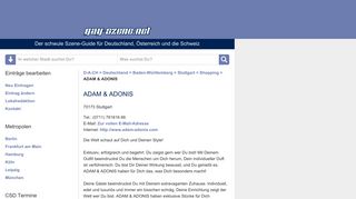 
                            4. ADAM & ADONIS - Gay Shopping in Stuttgart - Pinnwand, Adresse ...