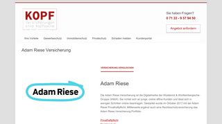 
                            8. Adam Riese Versicherung für Privat und Gewerbe | Kopf ...