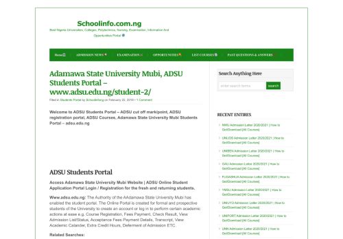 
                            6. Adamawa State University Mubi, ADSU Students Portal - www.adsu ...