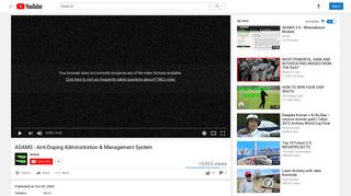 
                            6. ADAMS - Anti-Doping Administration & Management System - YouTube