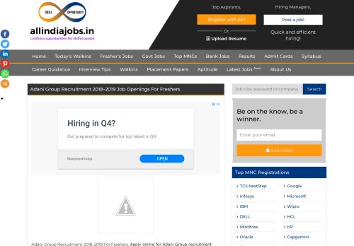 
                            8. Adani Group Recruitment 2018-2019 Job Openings For Freshers ...