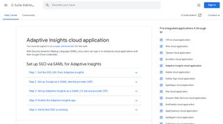 
                            11. Adaptive Insights cloud application - G Suite Admin Help