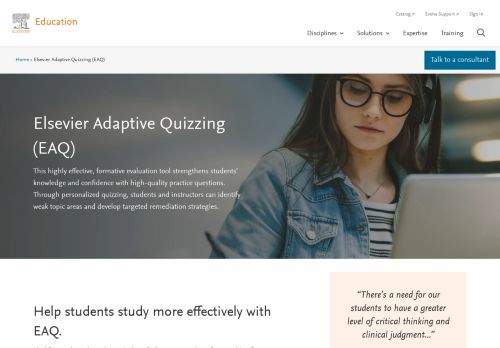 
                            11. Adaptive Quizzing | Elsevier Evolve