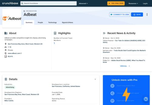 
                            11. Adbeat | Crunchbase