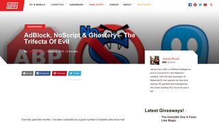 
                            8. AdBlock, NoScript & Ghostery - The Trifecta Of Evil - MakeUseOf