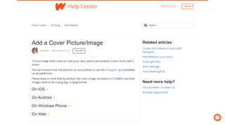 
                            9. Add a Cover Picture/Image – Help Center - Wattpad Support