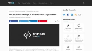 
                            5. Add a Custom Message to the WordPress Login Screen - IsItWP