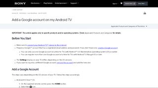 
                            4. Add a Google Account on My Android TV | Sony USA