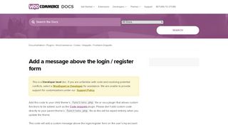 
                            8. Add a message above the login / register form - WooCommerce Docs