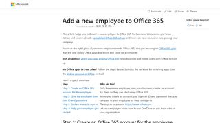 
                            7. Add a new employee to Office 365 | Microsoft Docs