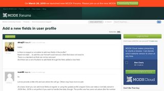 
                            2. Add a new fields in user profile | MODX Community Forums