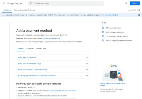 
                            7. Add a payment method - Android - Google Pay Help - Google Support