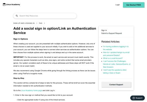 
                            3. Add a sign in option/Link an Authentication Service – Linux Academy