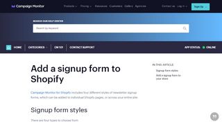 
                            10. Add a signup form to Shopify | Campaign Monitor