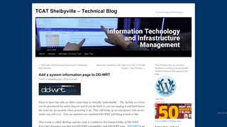 
                            9. Add a system information page to DD-WRT | TCAT Shelbyville ...