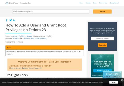 
                            9. Add a user and grant root access on Fedora 23 | Liquid Web ...