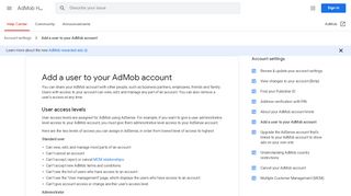 
                            10. Add a user to your AdMob account - AdMob Help - Google Support