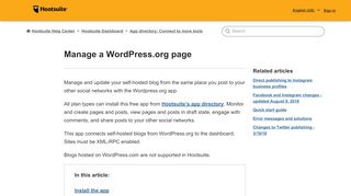 
                            13. Add a WordPress blog – Hootsuite Help Center