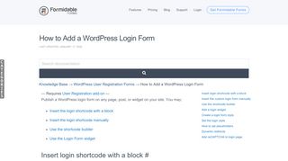
                            1. Add a WordPress login form - Formidable Forms