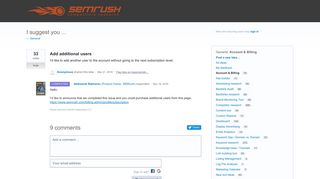 
                            5. Add additional users – Customer Feedback for SEMrush