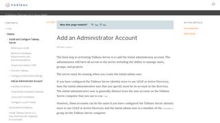 
                            8. Add an Administrator Account - Tableau