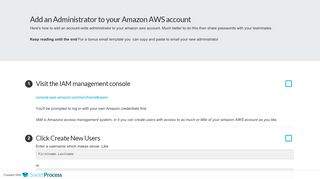 
                            10. Add an Administrator to your Amazon AWS account - SweetProcess