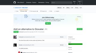 
                            12. Add an alternative to Gravatar. · Issue #4 · sdelements/lets-chat · GitHub