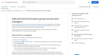 
                            6. Add and remove location group owners and managers - Google My ...