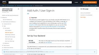 
                            7. Add Auth / User Sign-in - AWS Mobile Hub Developer Guide