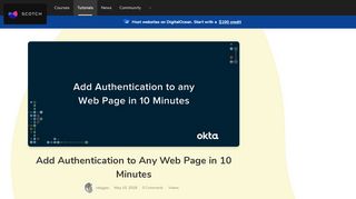 
                            4. Add Authentication to Any Web Page in 10 Minutes ― Scotch.io