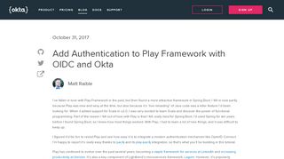 
                            9. Add Authentication to Play Framework with OIDC and Okta | Okta ...
