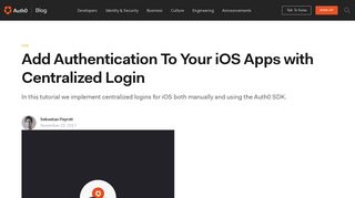 
                            12. Add Authentication To Your iOS Apps with Centralized Login - Auth0