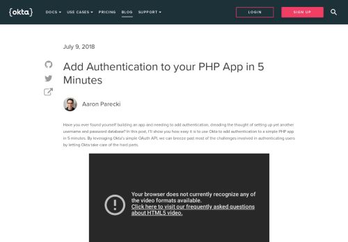 
                            5. Add Authentication to your PHP App in 5 Minutes | Okta Developer