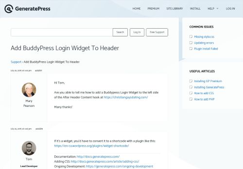 
                            6. Add BuddyPress Login Widget To Header - GeneratePress