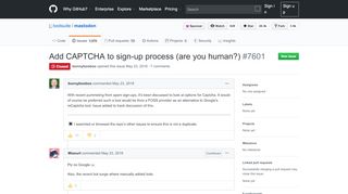 
                            11. Add CAPTCHA to sign-up process (are you human?) · Issue #7601 ...