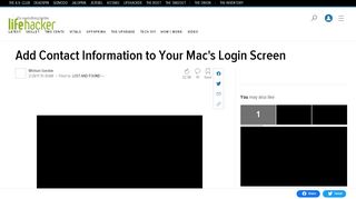 
                            9. Add Contact Information to Your Mac's Login Screen - Lifehacker