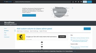 
                            1. Add custom column to Users admin panel - WordPress Development ...