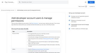 
                            1. Add developer account users & manage permissions - Google Support